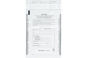 100 PACK 9 INCH X 12 INCH WHITE DEPOSIT BAGS