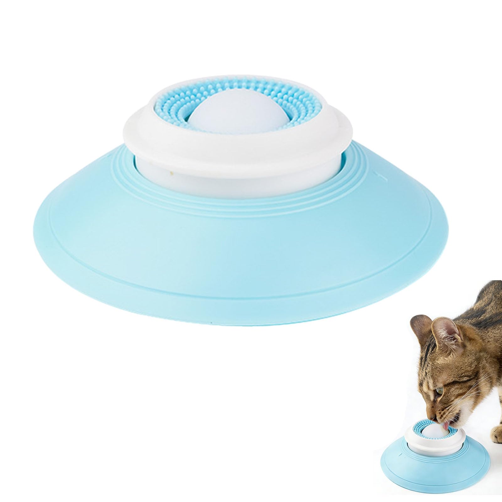 Pet Lick Bowl with Suction Cup for Dogs Cats Liquid Food Slow Feeder Lick Mats Non-Slip Slow Feeder for Liquid Food & Treats Enrichment Toy to Calm Anxiety Lick Sphere For Dog (White)