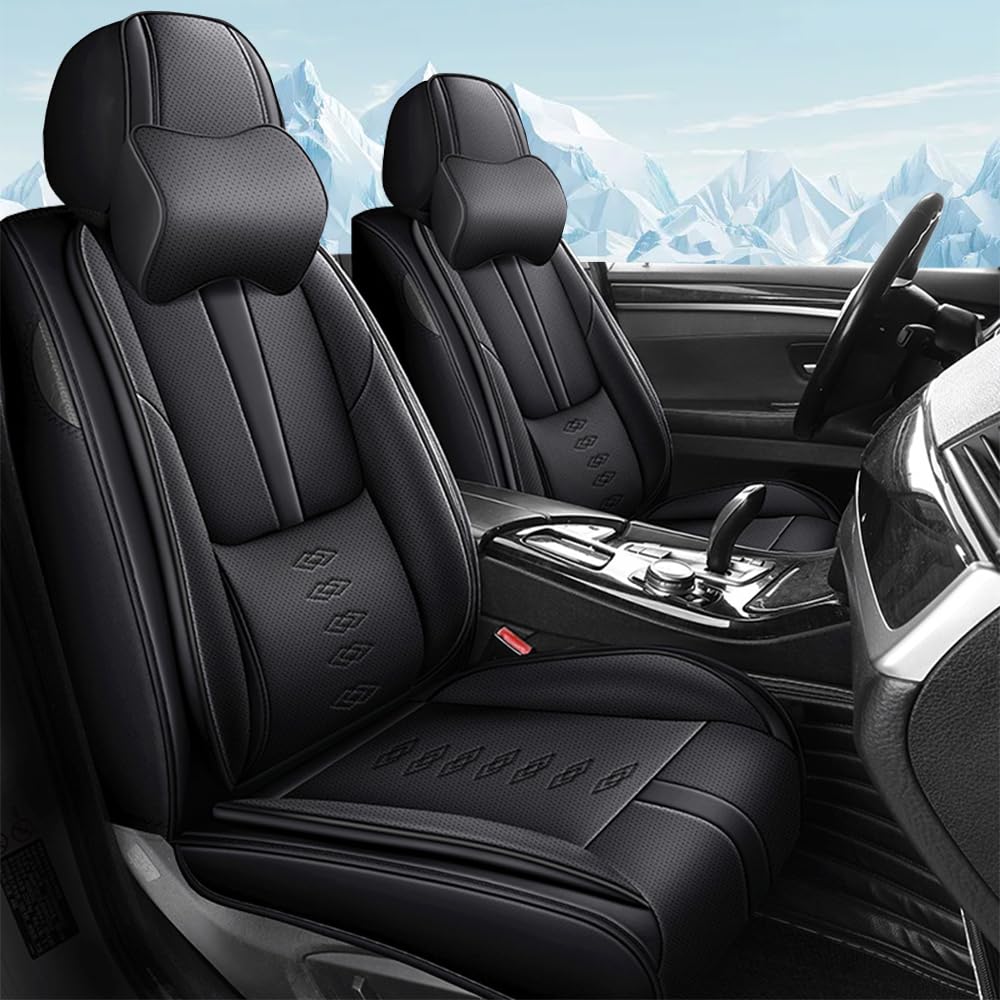 Car Seat Covers Fit for Mercedes-Benz AMG GLB 35 2021-2024 2025,Waterproof Leather Front Seat Covers,Durable Wear-Resistant with Airbag,Full Coverage Car Seat Cushions(Luxury 2 Seats,Black)