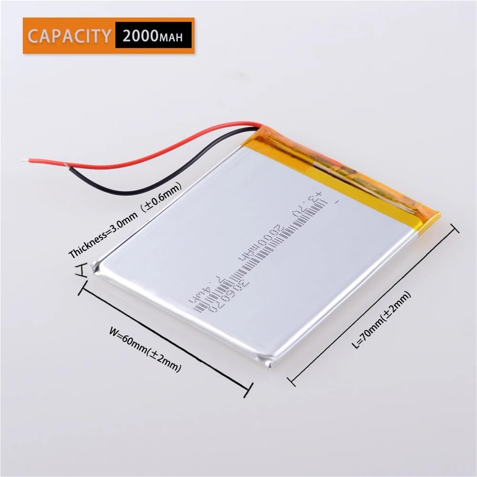 306070 3,7 V 2000 mAh ﻿1 pièce(2.0 2p)