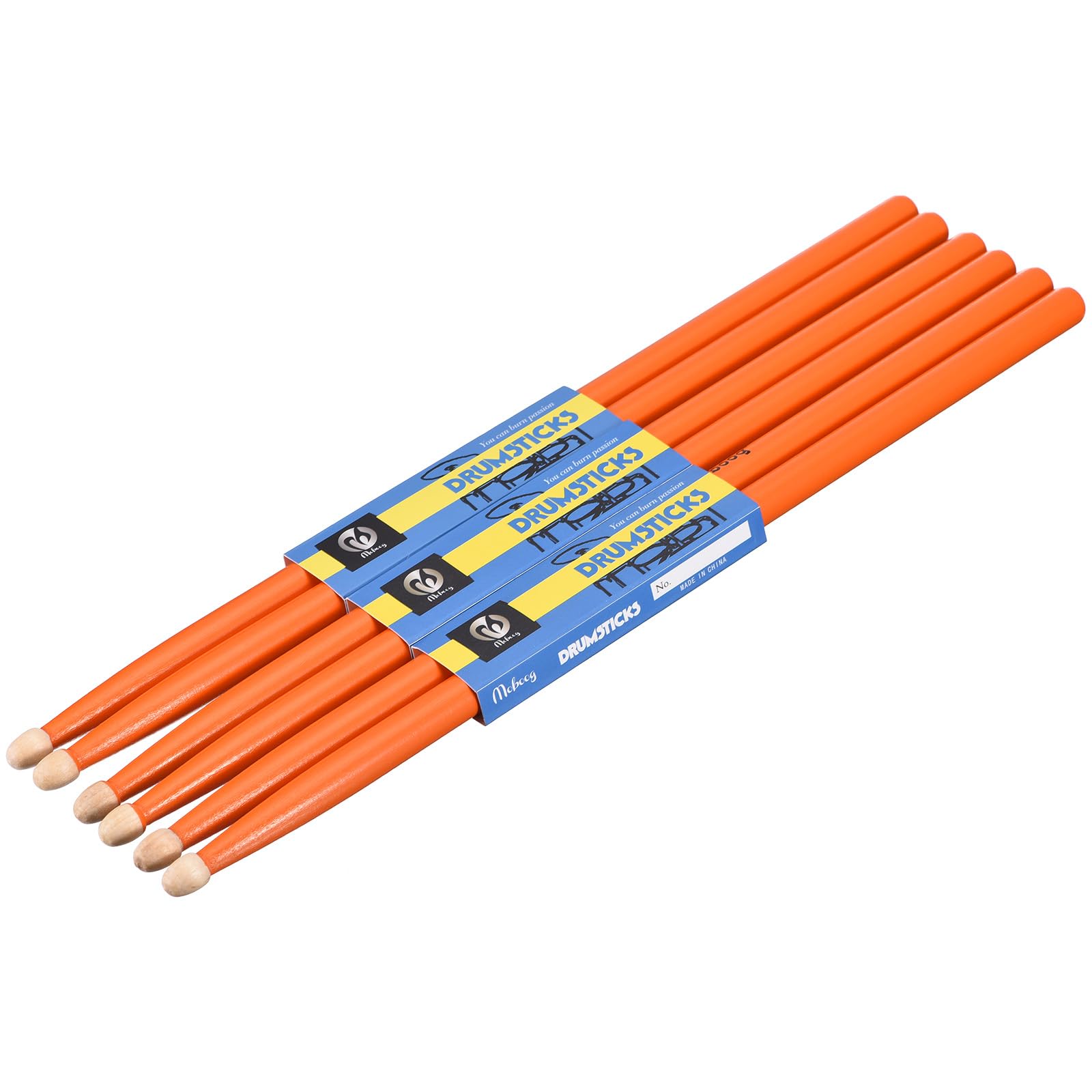 QUARKZMAN 2 Paires De Baguettes De Batterie En Érable 7A Rouge – Poignées Antidérapantes, Baguettes Classiques Pour Percussion Et Musique