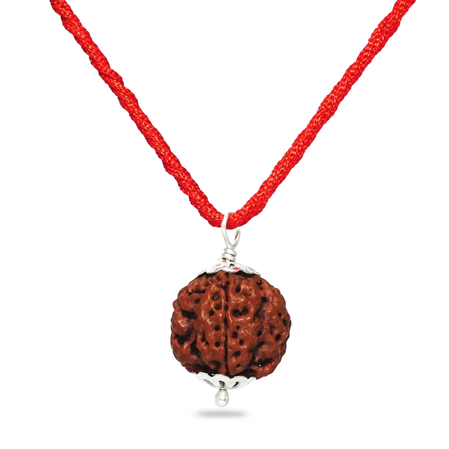PUSHKARA NATURAL 4 MUKHI RUDRAKSHA CERTIFIED - NEPAL | BROWN | PJTL4M01 - ASTROLOGICAL BENEFITS - UNISEX PENDANTS - POSITIVE ENERGY FOR MEN & WOMEN 1