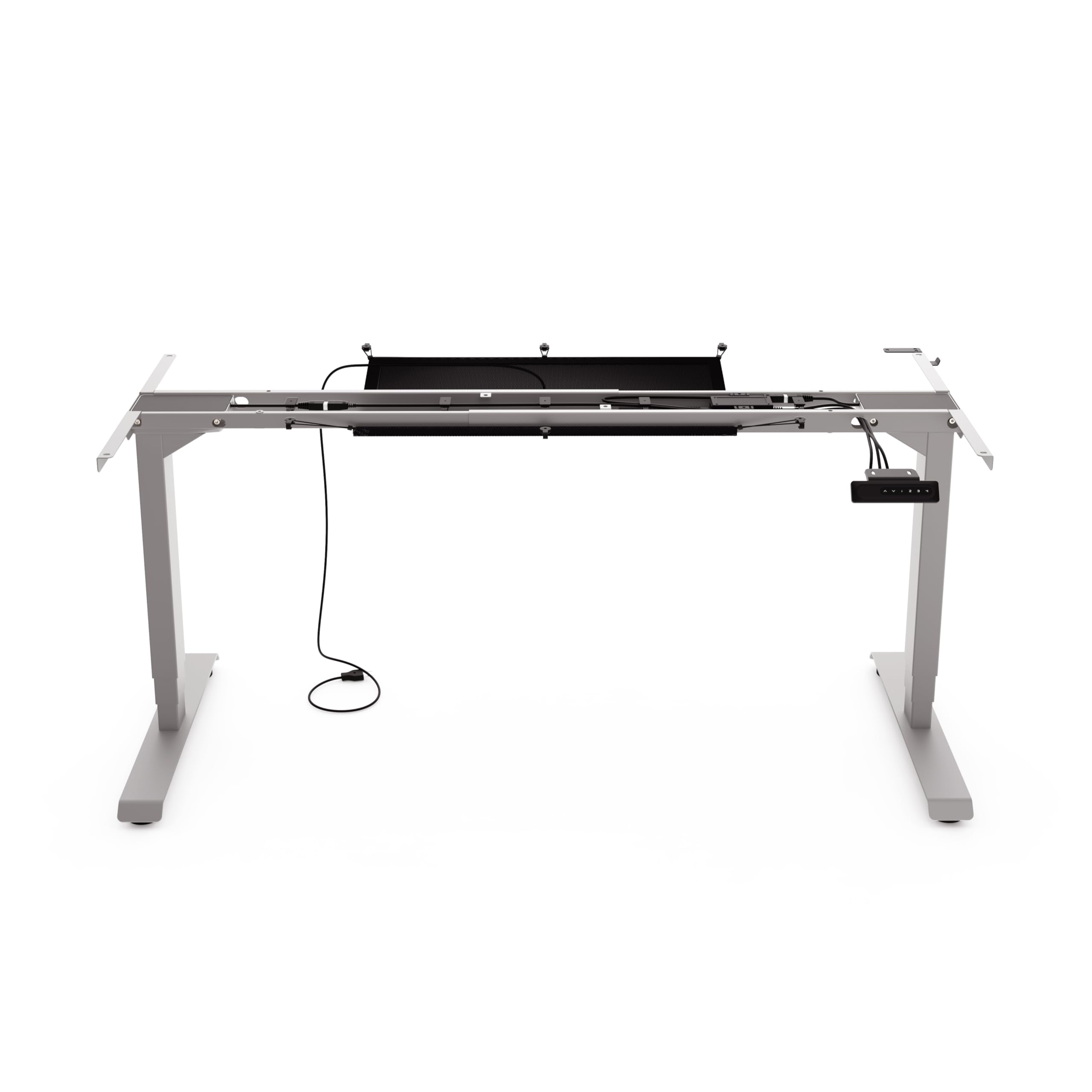 Yaasa Frame Essential Schreibtischgestell Höhenverstellbar, Grau– Für Tischplatten mit 120-190 cm – Touch Handschalter – 4 Speicherfunktionen – Höhenanzeige – Kollisionssensor – Traglast 125 kg