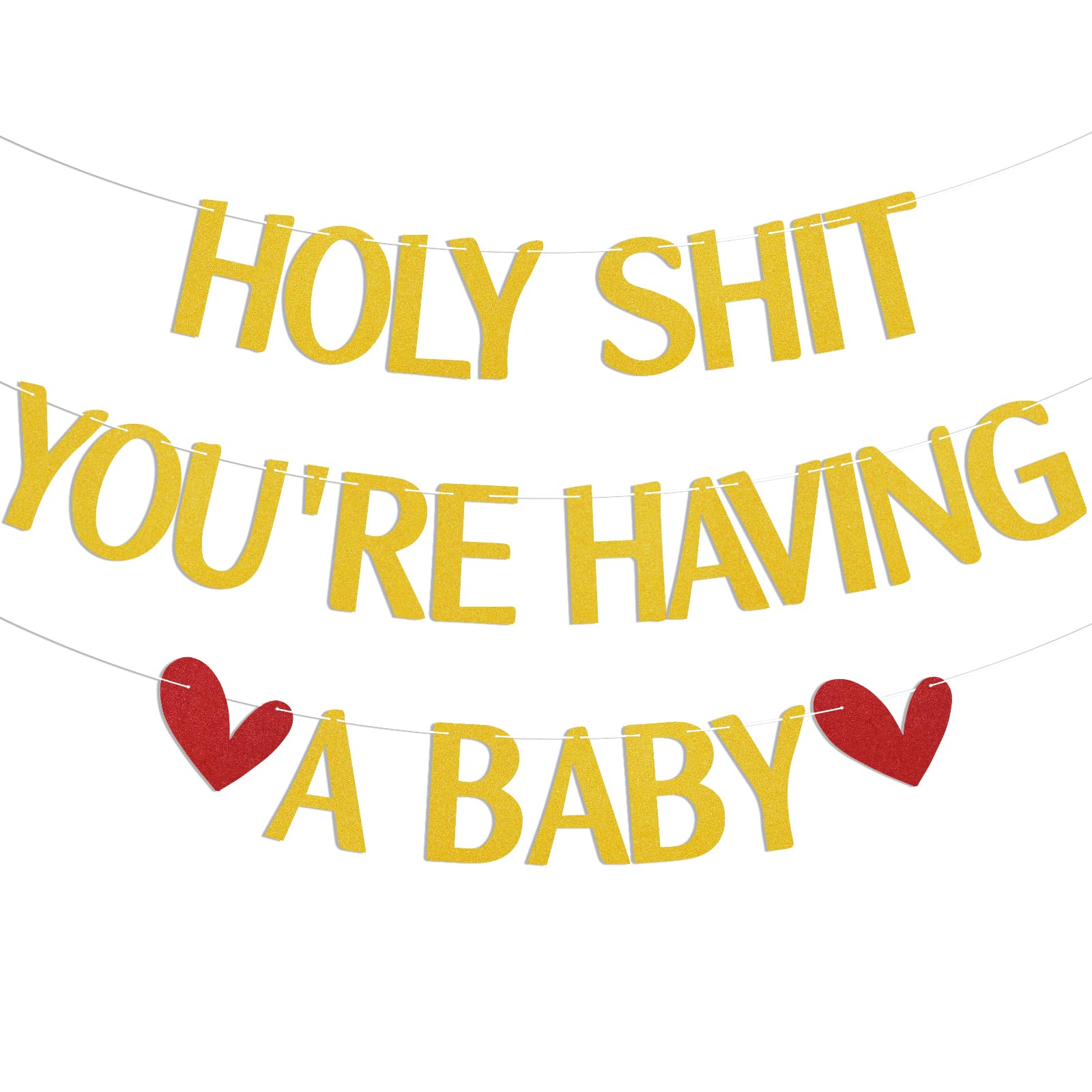 Holy Shit You're Have a Baby Banner - Divertidas decoraciones de embarazo, decoraciones de fiesta de baby shower, pancarta de bienvenida para bebé, felicitaciones, decoraciones de fiesta de bebé,