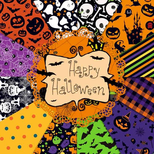 YASMEN Double-Sided Scrapbook Paper Pad 12x12 Halloween Designer Paper Pad for Card Making Journals Planner DIY Envelopes Greeting Cards Decorative Art Craft -24 Sheets