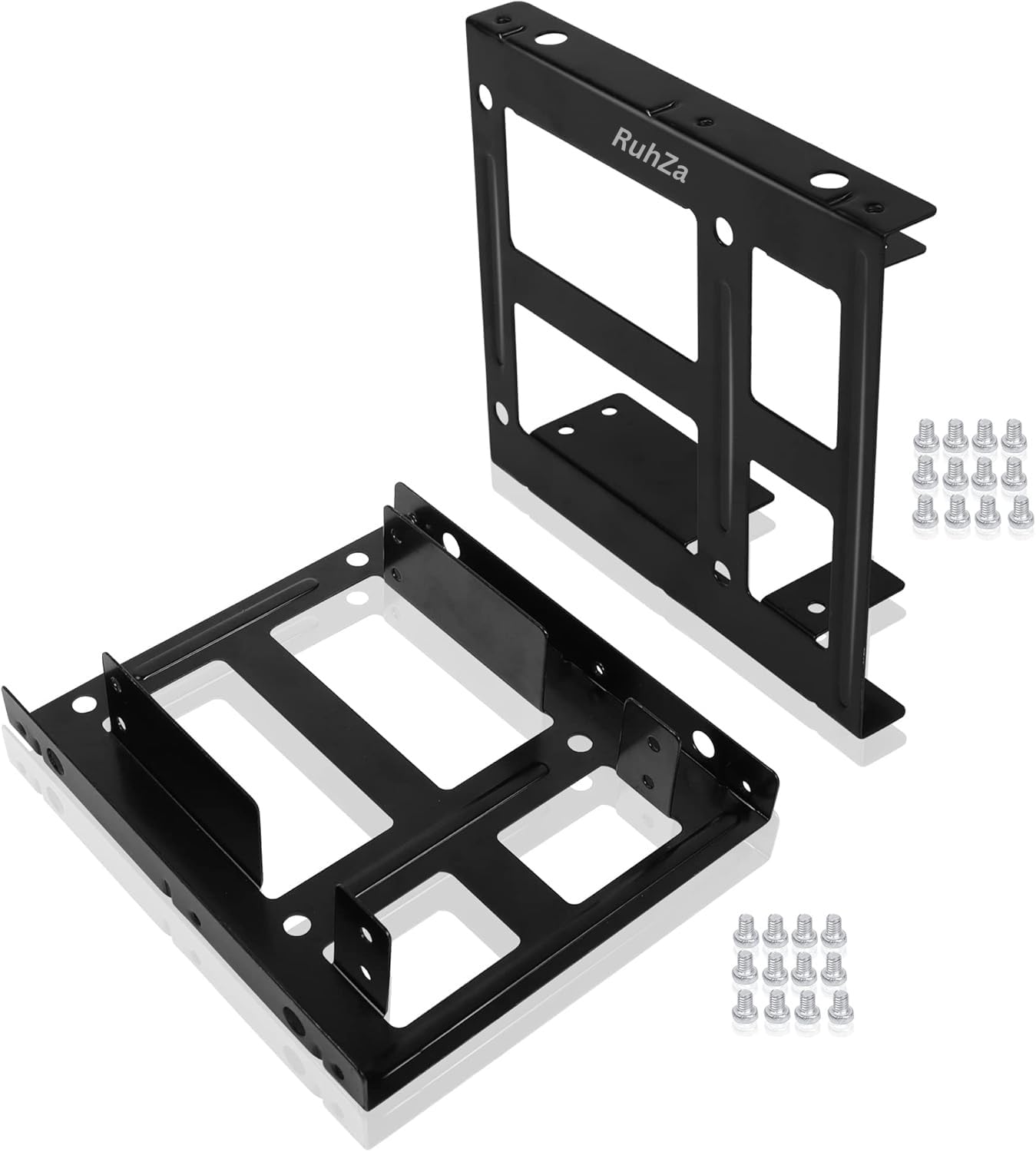 Dual SSD Mounting Bracket, 2.5 to 3.5 Internal Hard Drive Adapter, SSD HDD Drive Bays Metal Mounting Holder Kit (Pack of 2) (Dual SSD Adapter) RT-DBS1-image-12