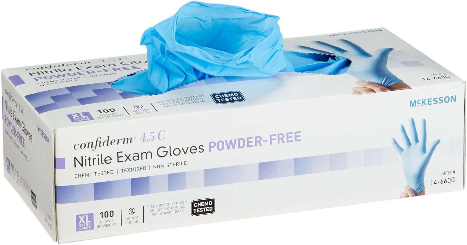 McKesson Confiderm 4.5C Disposable Nitrile Exam Glove Standard Cuff Length