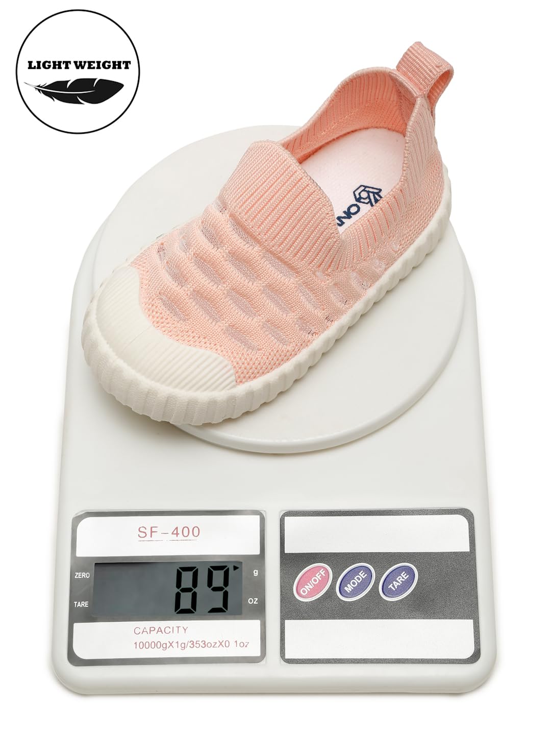 ONYC Cloudy Toddlers's First Step Shoes, Slip-On Sneakers, Lightweight, Breathable, for Girls, Peach (12 Months) 3