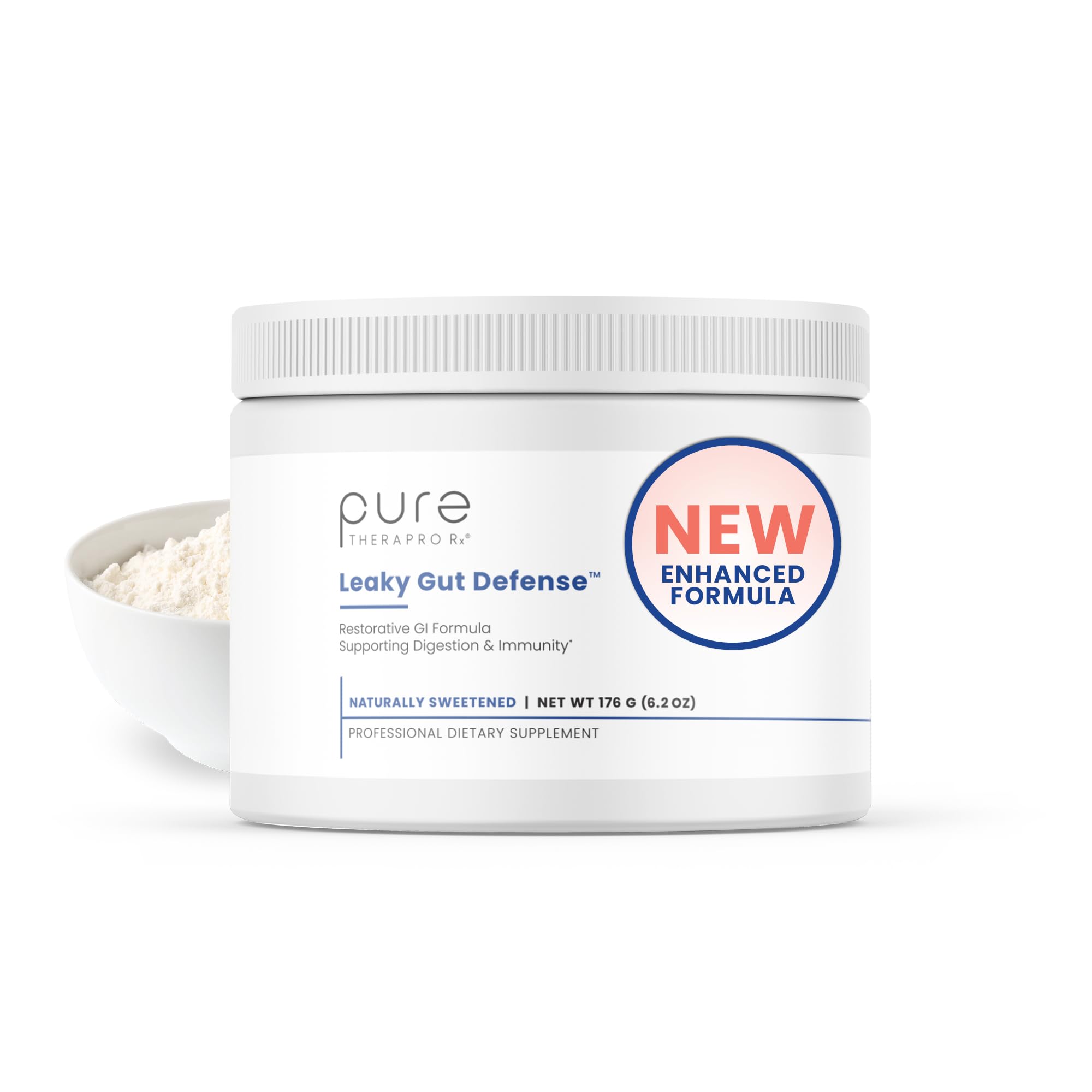 Pure Therapro Rx Leaky Gut Defense - Gut Health Supplement with L-Glutamine, Licorice Root Extract, Marshmallow Root, Aloe Leaf, Arabinogalactan - 30 Servings Powder