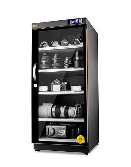 HINISO AD-125S 139 litres Electronic Dry Cabinet with Humidity Controller & Digital Display. (Black)