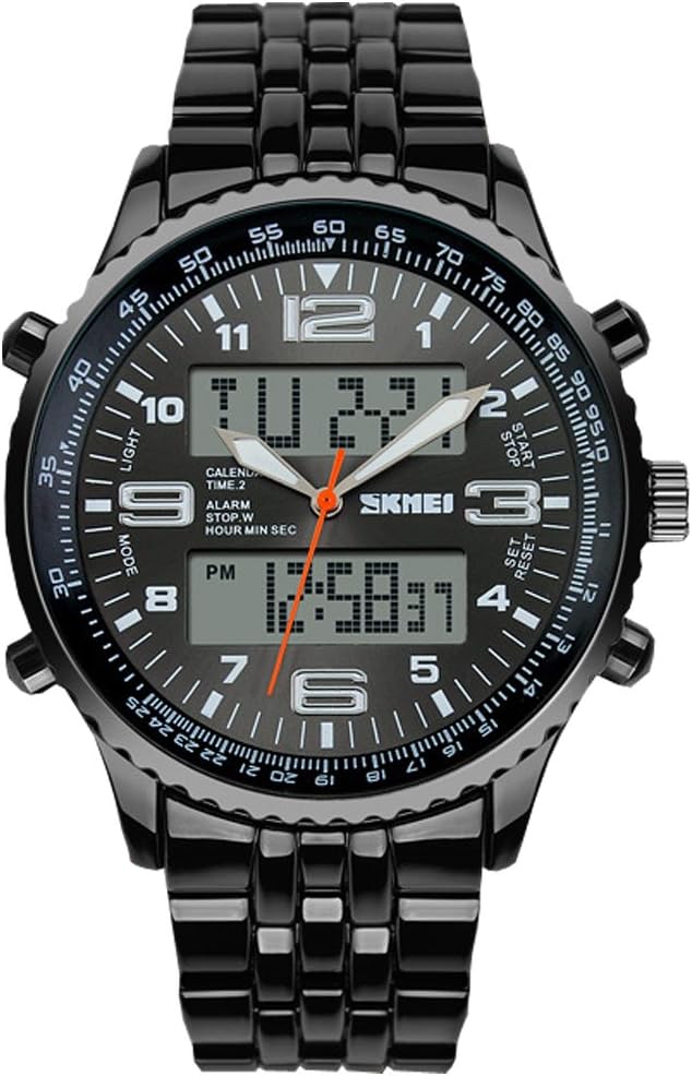 sunjas Sport Watch Dual Time, Date and Alarm Multifunction calentario, World Time Digital Electronic Clock with Lights Waterproof against water of 50 m NEW DESIGN