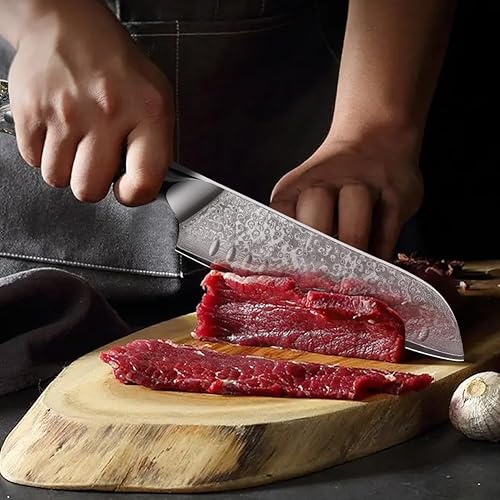 Miniatura 2 de Kuwata Santoku - Cuchillo de chef profesional de Damasco de 7 pulgadas, serie de oro negro, cuchillo japonés VG-10 de acero inoxidable de alto