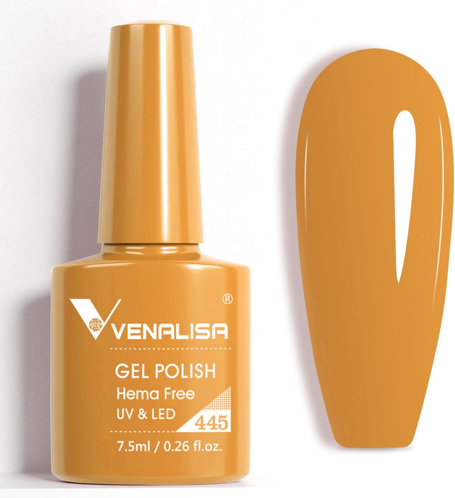 VENALISA Orange Gel Nail Polish, 1 Pcs Pumpkin Orange Color Gel Polish Soak Off Gel Colors DIY at Home Manicure Salon Nail Art For Girls Women