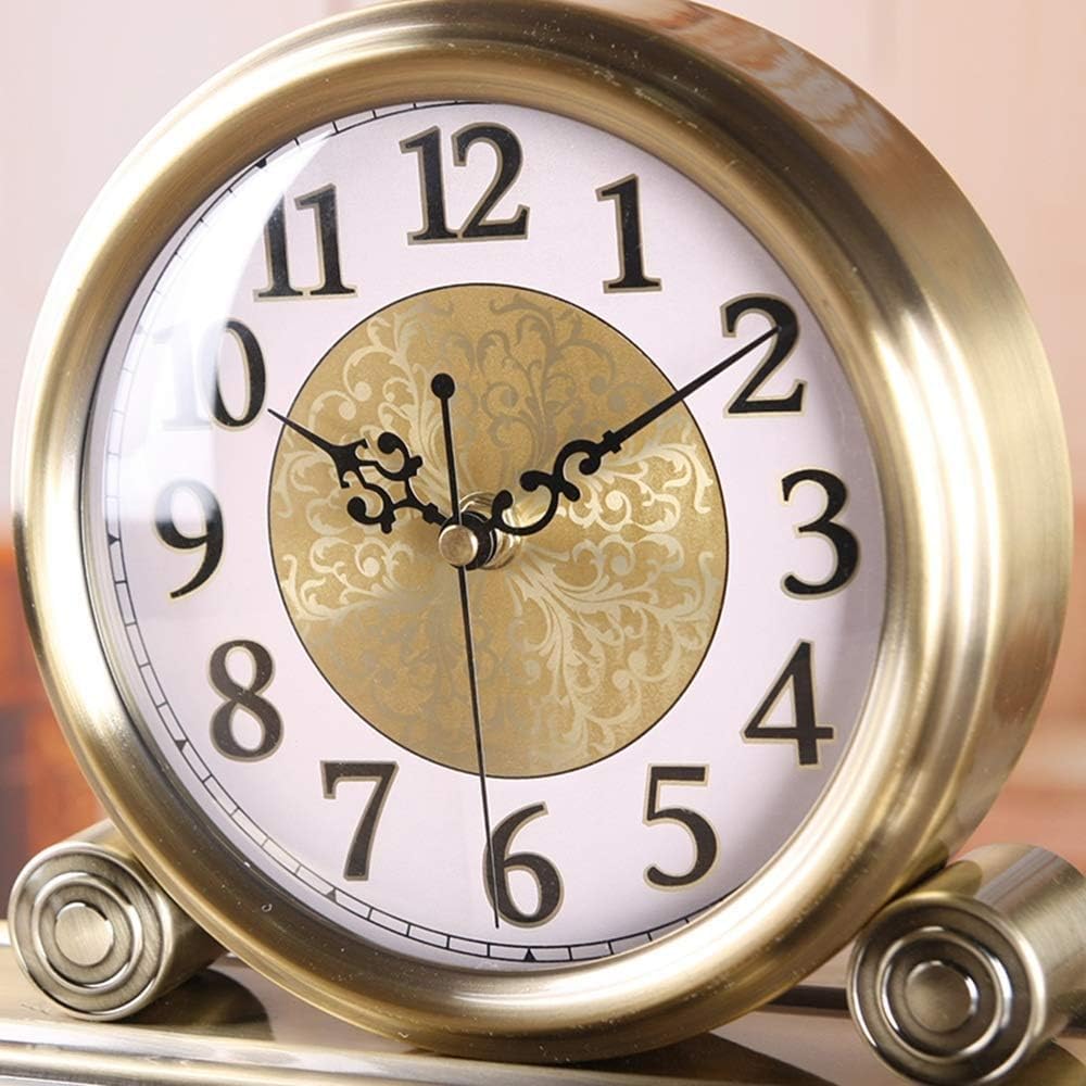 Zegar Kominkowy W Stylu Retro, Z Metalową Podstawą I Cichym Mechanizmem, Do Salonu, Kuchni, Biura I Wystroju Domu.