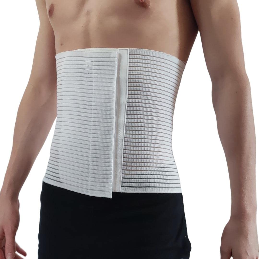 GYOUNG fascia addominale lombare bianca a strappo, guaina uomo donna contenitiva, panciera elastica post operatoria, contenimento ernia, pancera post parto, bustino