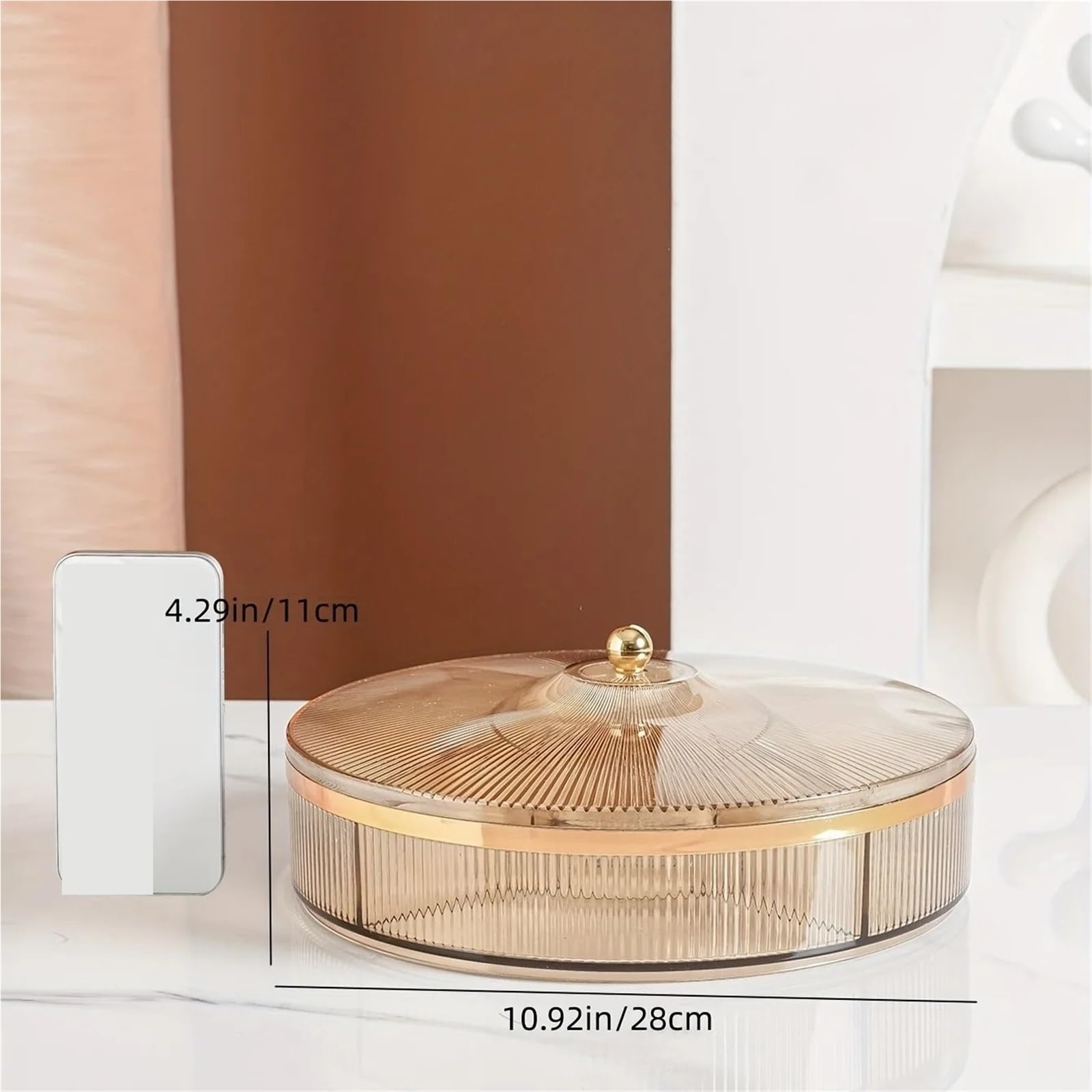 Snack-Frucht-Geteilter Teller-Box-Serviertablett-Regal mit Deckel für Partys