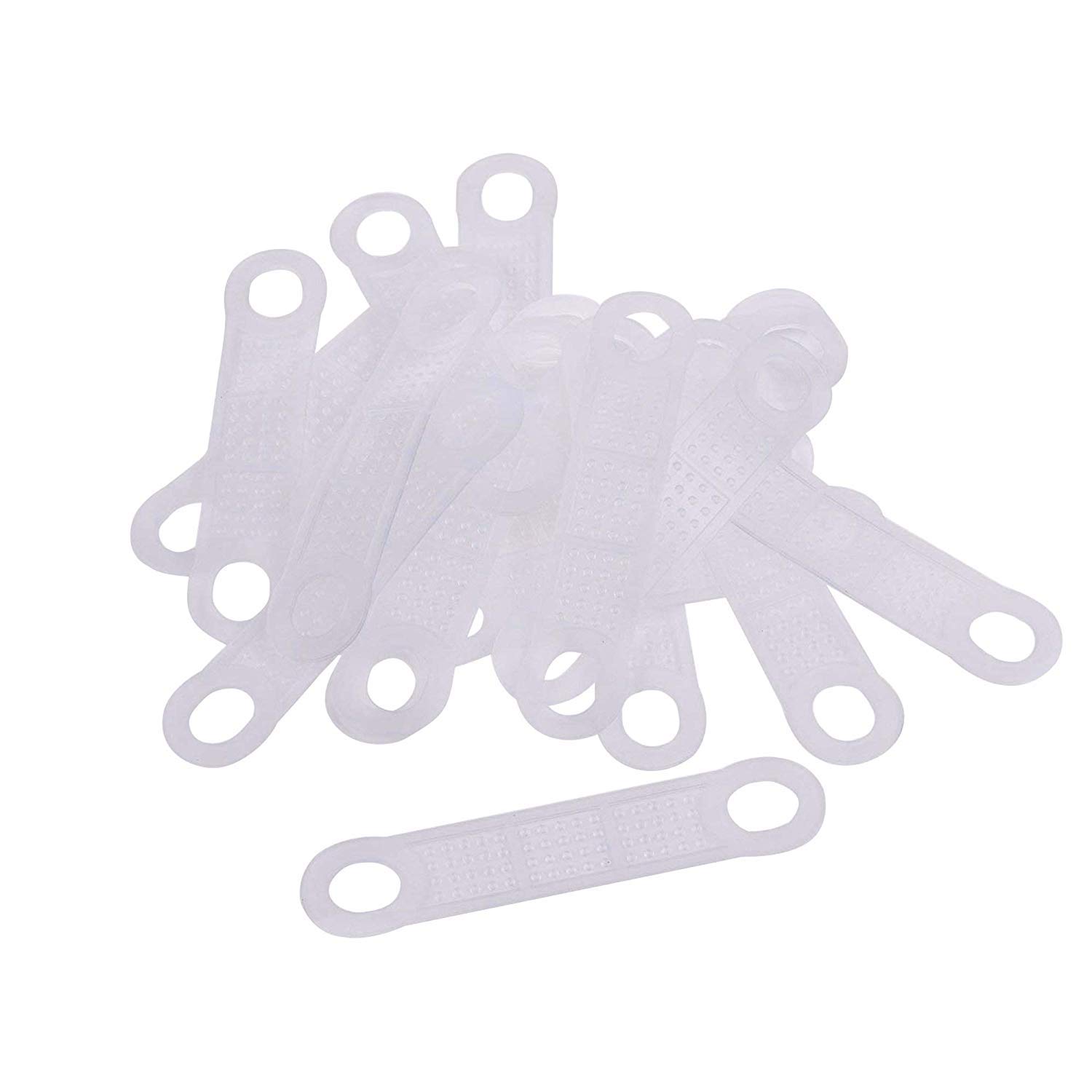Esme Silver 30 Pcs Clear Non-Slip Rubber Clothes Hanger Grips Clothing Hanger Strips