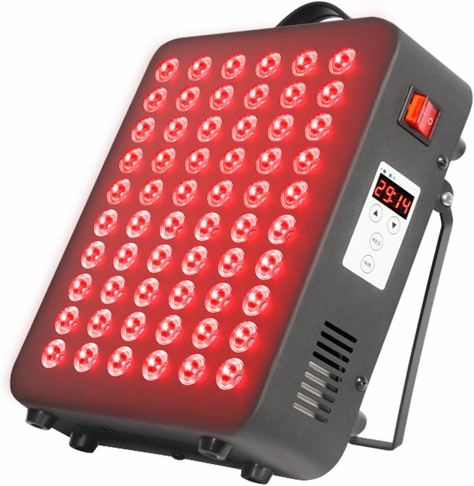 Rood lichttherapie apparaat voor lichaam, dual chip 660nm＆850nm, klinische kwaliteit 60 LED’s met timer, lichaam, gezicht, ontspanning, slaap verbetering, pijnbestrijding (300W)