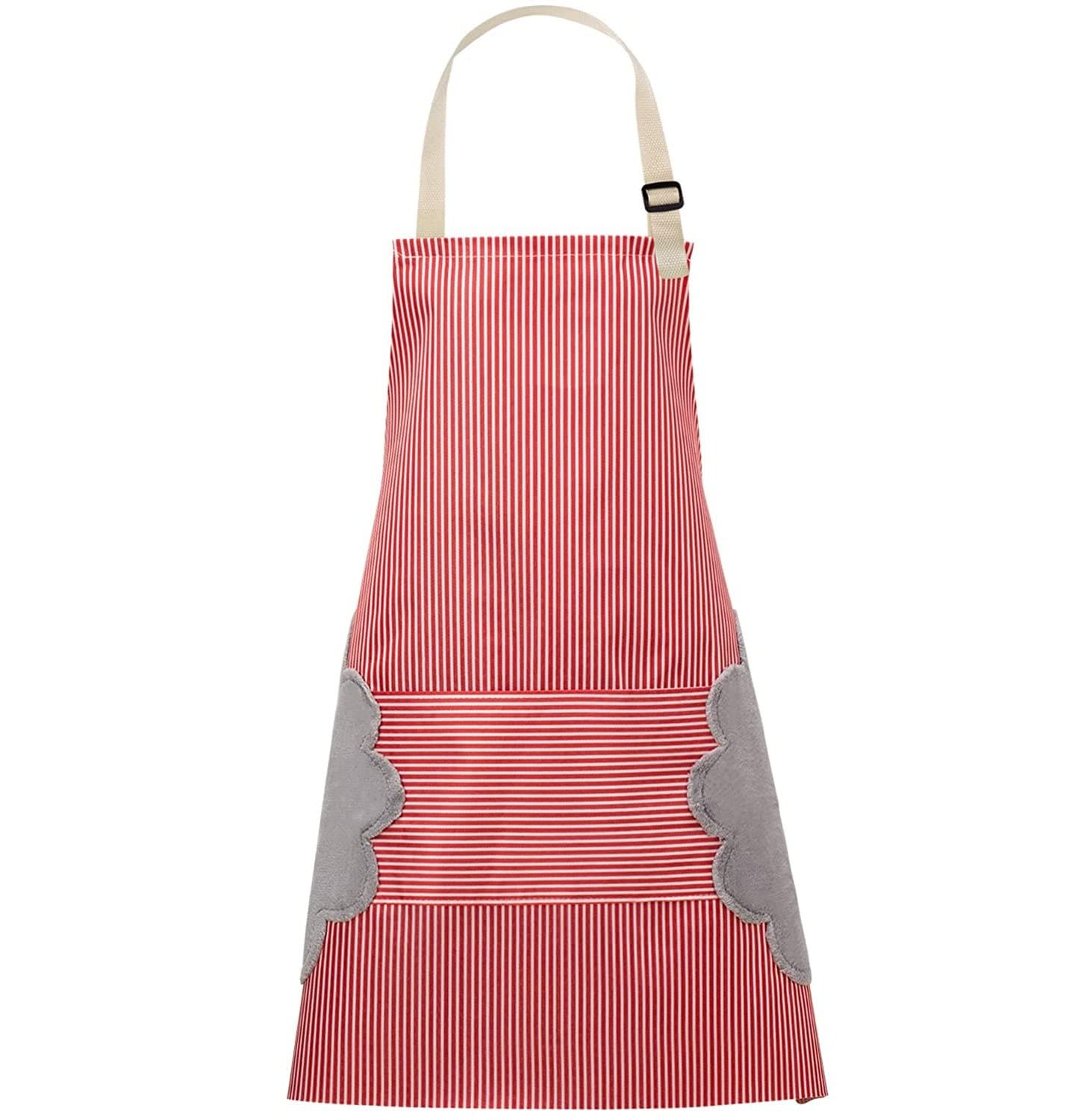 HOMEICE Cooking Apron || Adjustable Waterproof Chef Apron with Pocket and 2 Side Coral Velvet Towels for Hands Wiping Quilt for Home Kitchen, Restaurant || Multi Colour