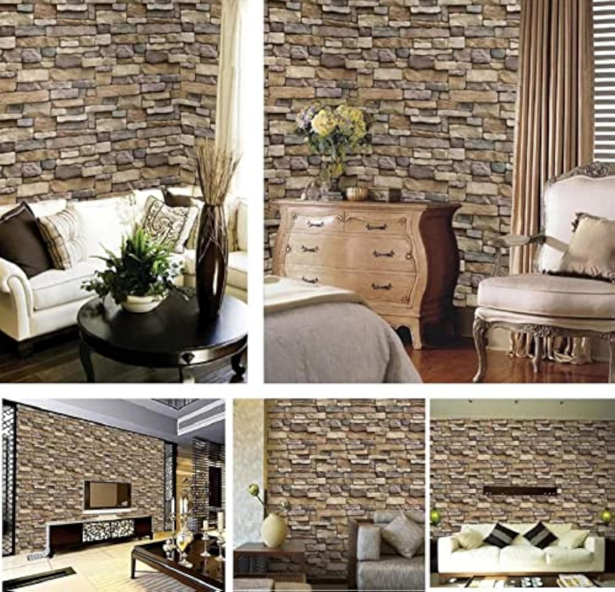 3D Natural Stone Finish Wall Sticker
