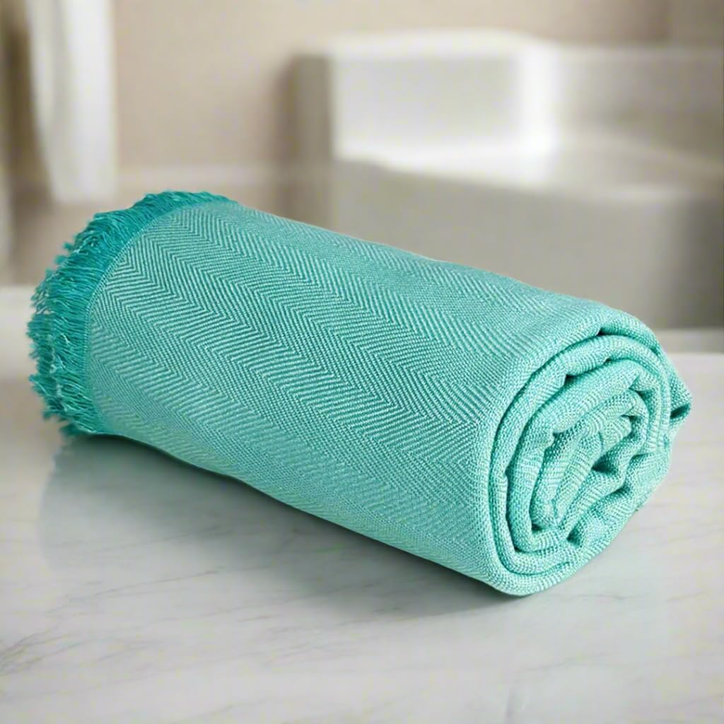 HEELIUM 100% Bamboo Bath Towel | Ultra Soft & Lightweight | Highly Absorbent & Fast Drying Turkish Towel for Bath | Skin-Friendly Towel for Men & Women | 150 x 75 cm | Pack of 1 - Teal
