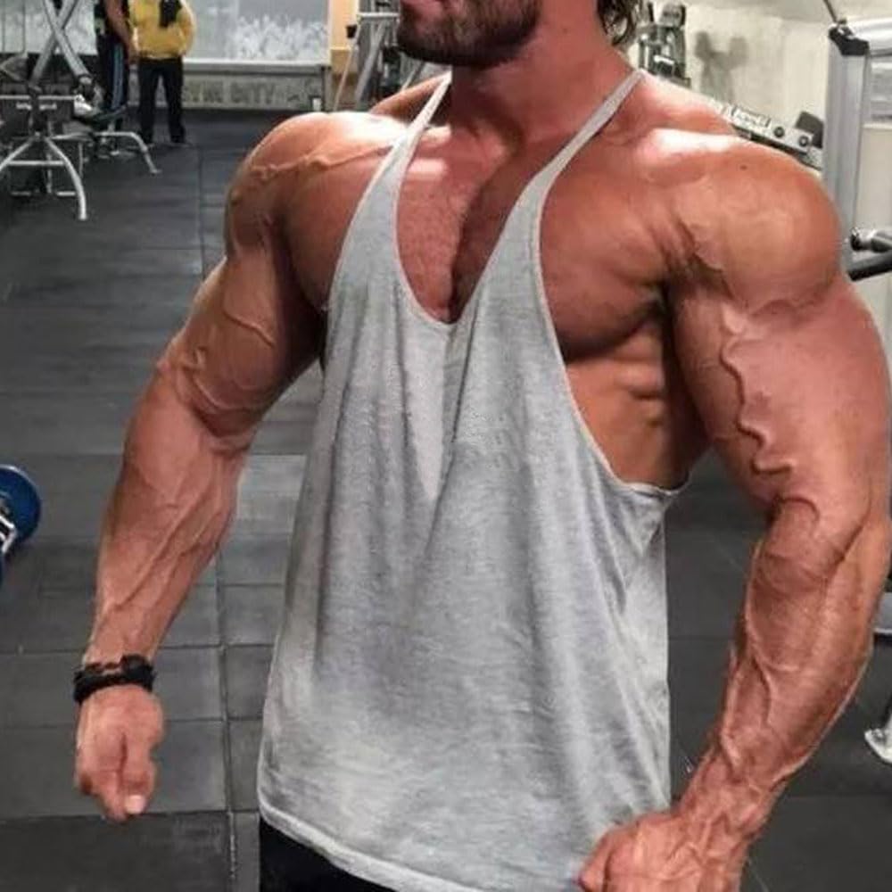 Homme Top de réservoir Y-Zurück Baumwolle Gym