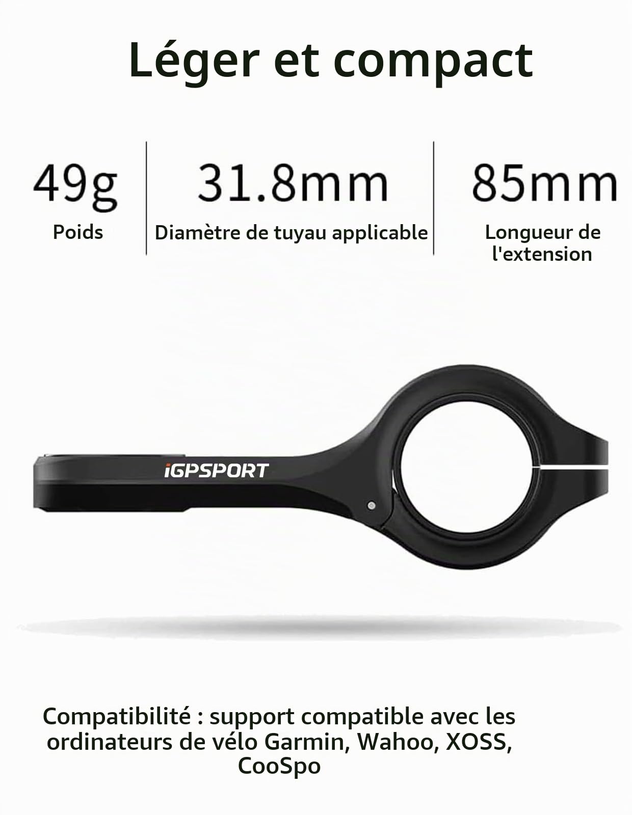 iGPSPORT BiNavi Air Compteur Velo sans Fil et M80 Support de Vélo à Montage Avant