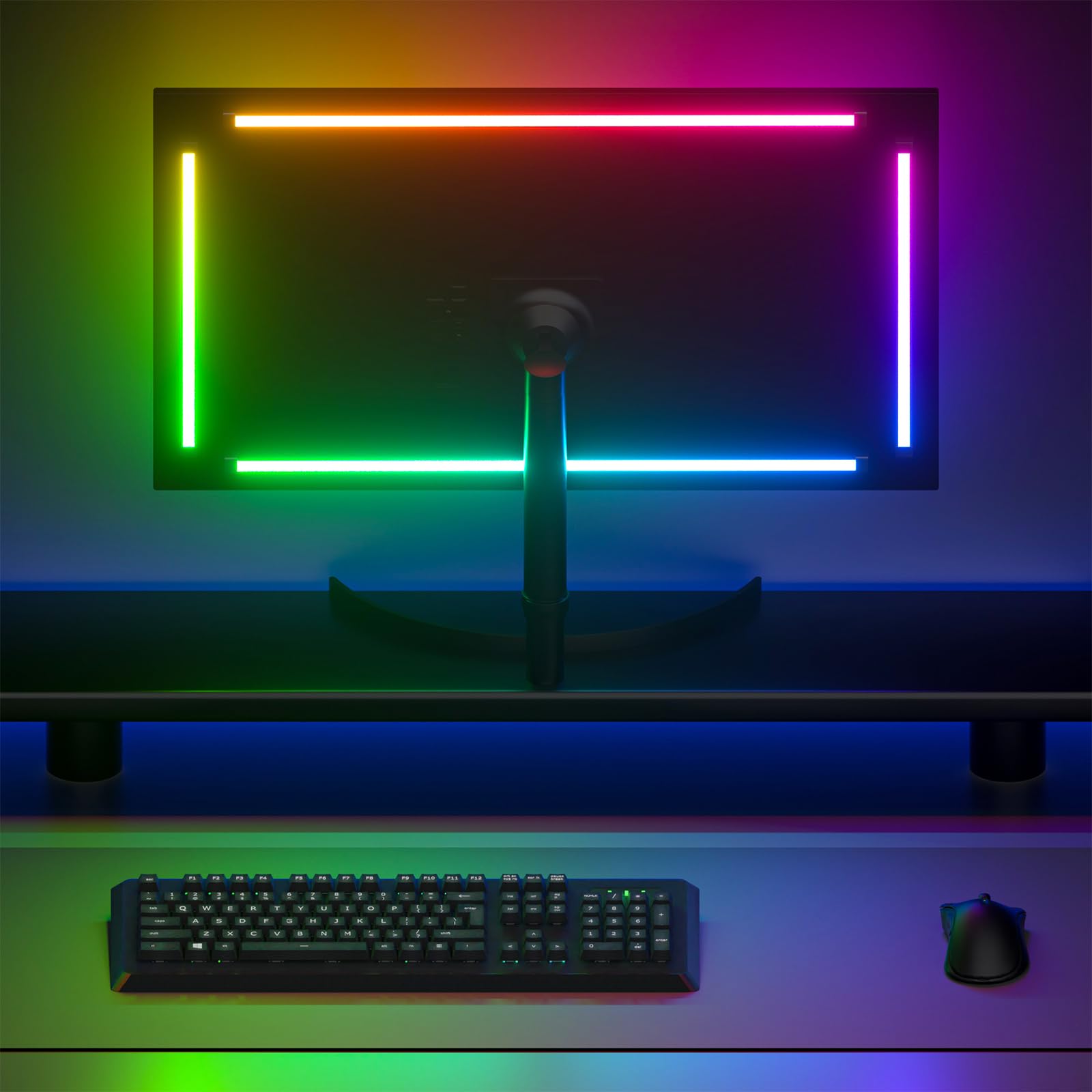 Lumtang USB 4-Lane 27-inch PC Monitor Backlight, RGBIC LED Light Strip Synchronized with Screen Color and Music for Games, Movies, etc. Easy to use Without Camera, Software Control (24 inch) — image 1