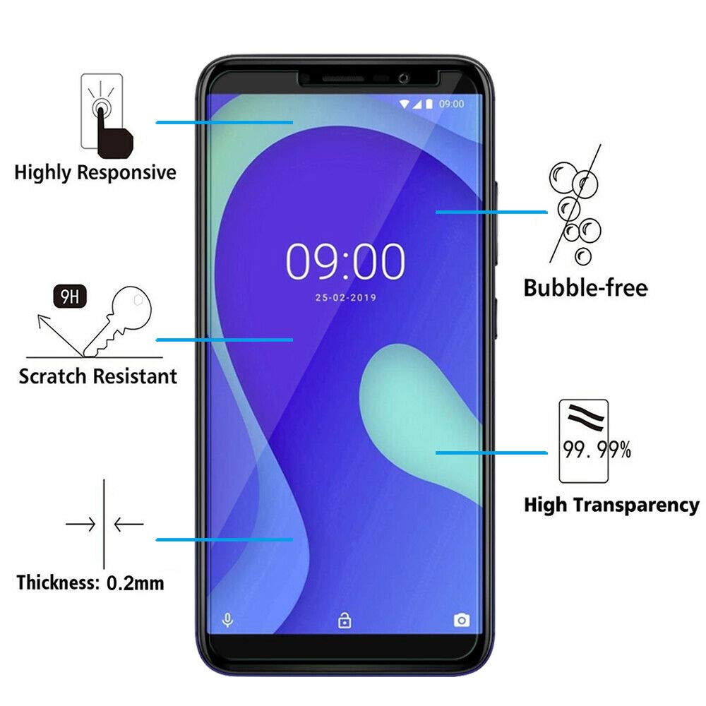 Image secondaire de COPHONE® Lot 2 verres trempé compatible avec WIKO Y80, film de protection écran Premium Anti Chocs et Casse, Anti empreintes, bo