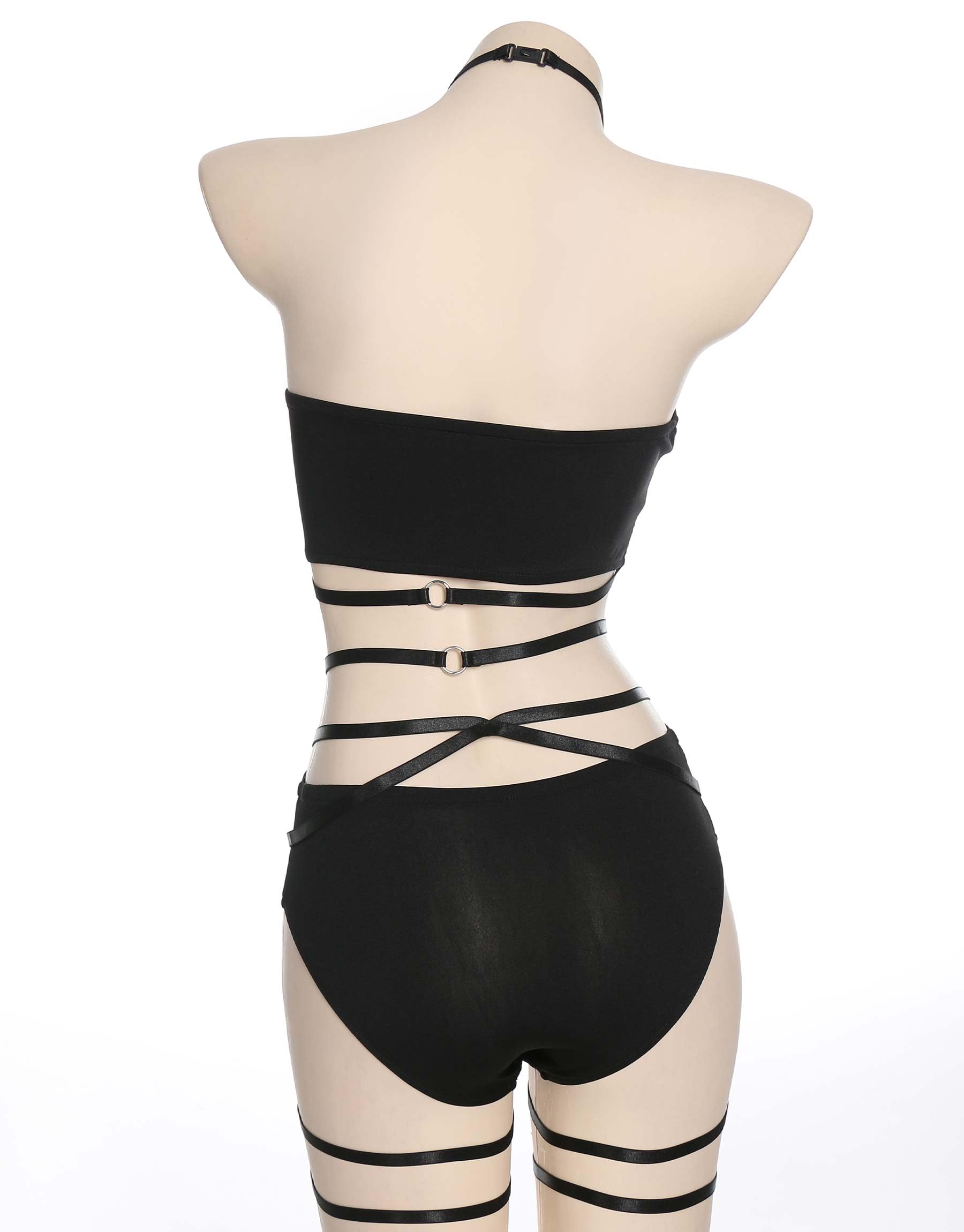 MEOWCOS Gothic Dress Set Vintage Top and Short with Chiffon Skirt