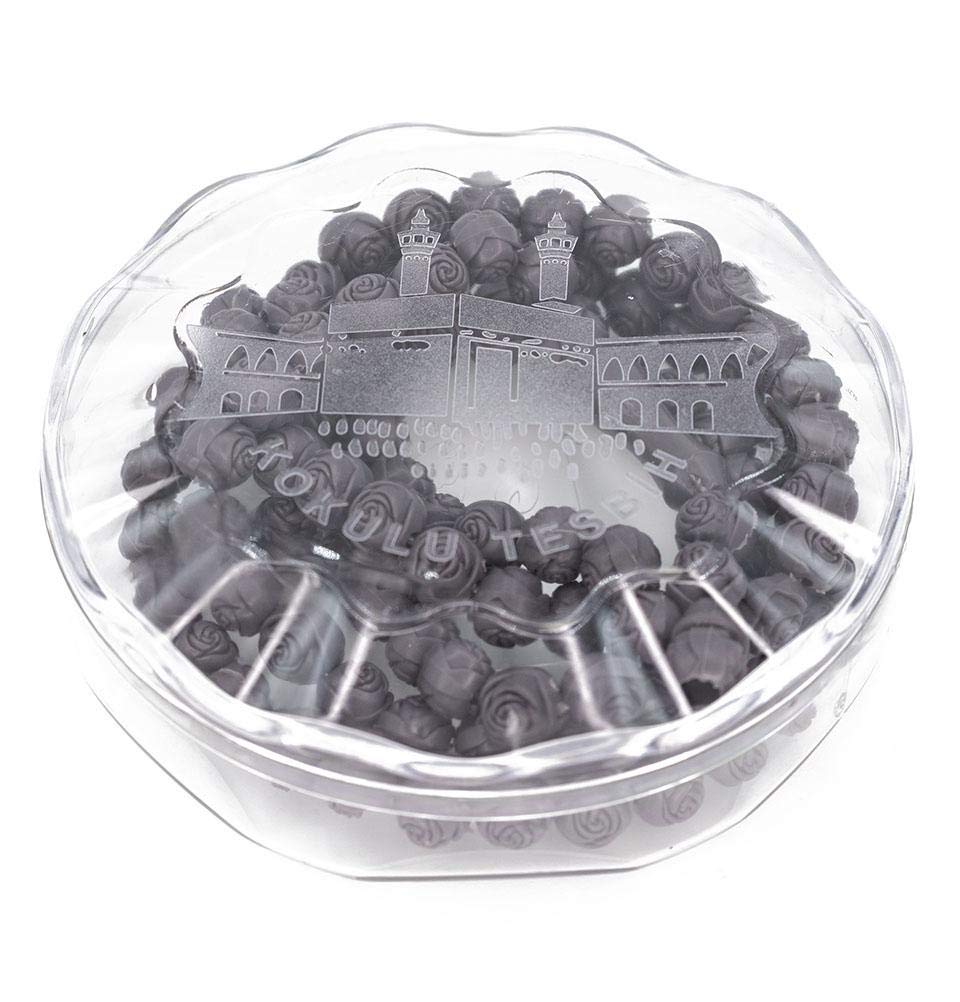Modefa Islamic Turkish Acrylic Rose Scented Tesbih Dhikr Rosary Bead Round 99 Count (Dark Gray)