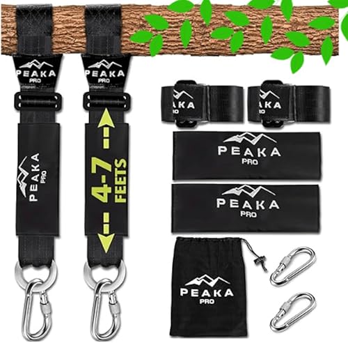 Peaka Pro Kit de correas colgantes para árbol  Correas ajustables extra largas de 7 pies para hamaca portátil correas de árbol oscilantes con