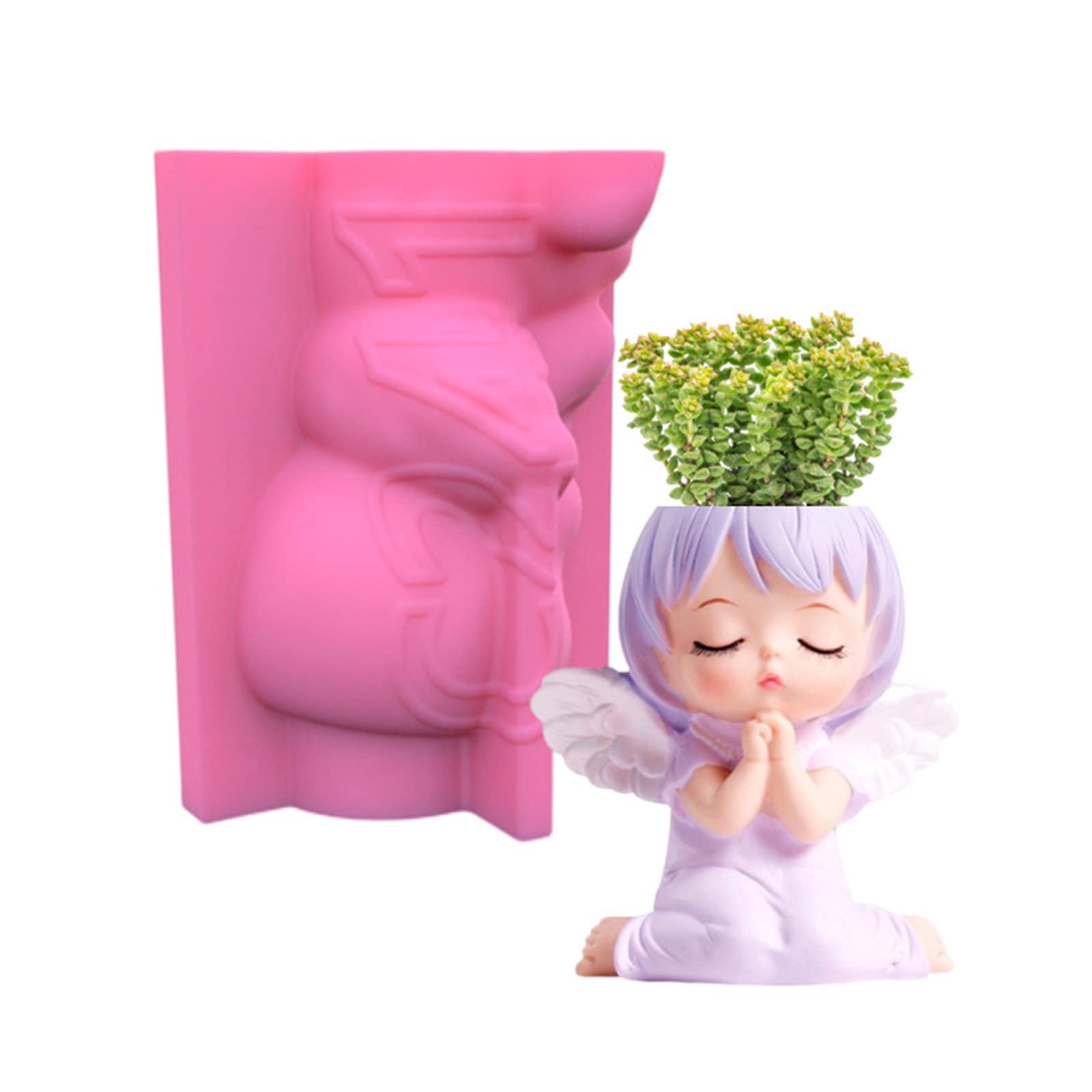 NEWFT Flower Silicone Mold Planter Concrete Mold Concrete Cement Mold for Pen Holder,Home Decorations