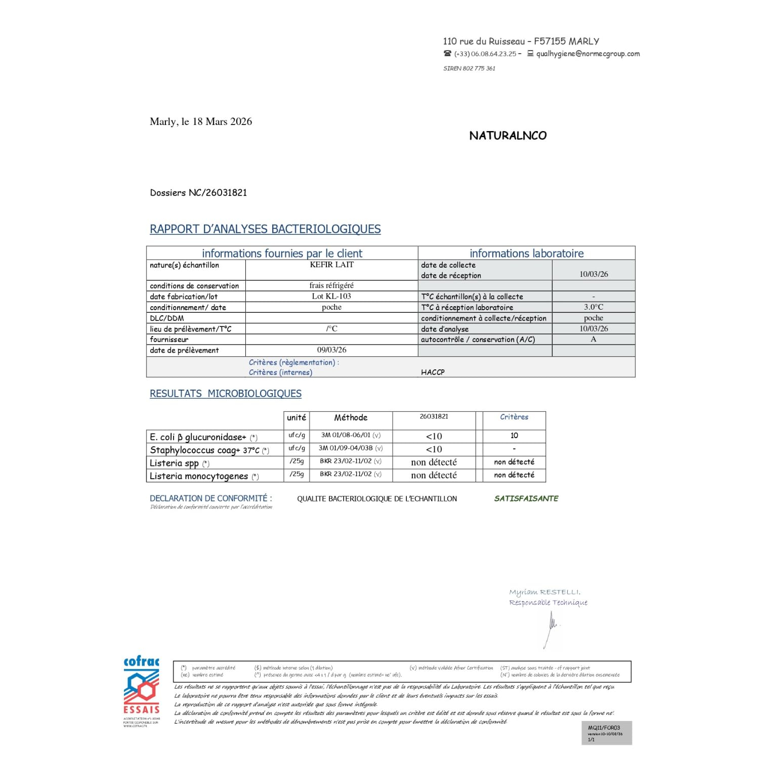 Natural Probio® Kéfir de leche, kit de inicio de cultivo de granos fermentados lácticos naturales, con leche certificada sin OGM, probiótico natural, instrucciones, receta y consejos (10g)