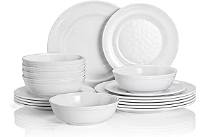 TP 18-Piece Dinnerware Set: Durable Melamine Dishes for Daily Use and Special Occasions