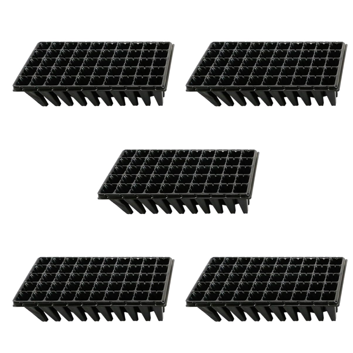Plateau de Culture en PVC Noir 50 Cellules, Lot de 5 pour Semis