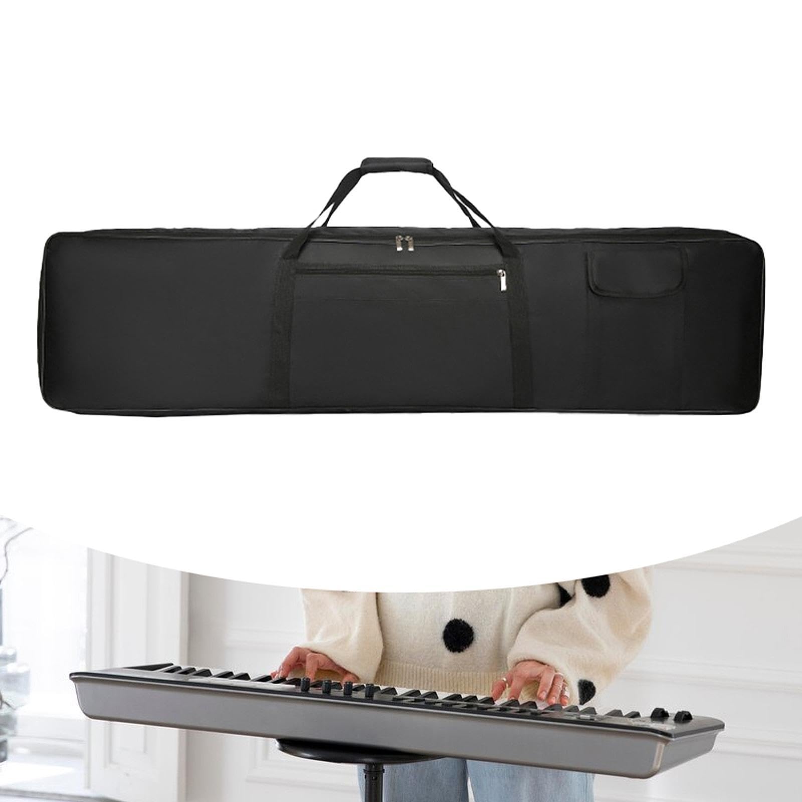 rockible Sac pour clavier Sac pour clavier Sac à main en tissu Oxford Rembourré avec poignée Sac de transport pour clavier Imperméable pour studio de musique, 88 Touches