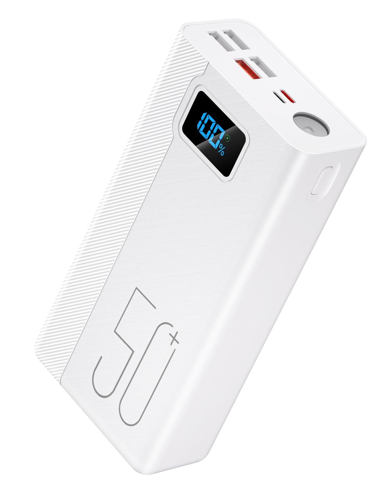 50000mAh Power Bank：22.5W Batería Externa de Carga rápida con Gran Capacidad y 5 Salidas y 3 entradas-Bianco MP3 Player with Display