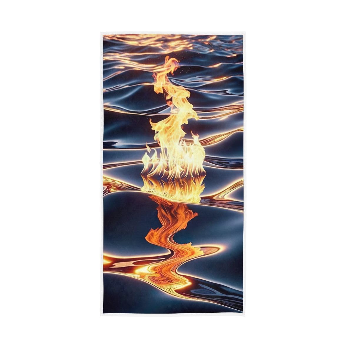 LSRCPD Flame on Water Hand Towels, 15 x 30 Inches, Soft Highly Absorbent Towels for Bathroom Gym Shower