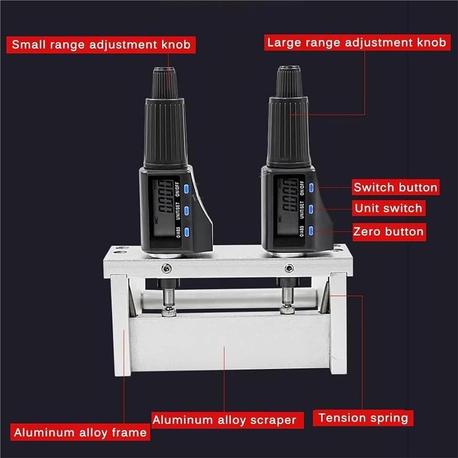 Aplicador de película ajustable de alta precisión, micrómetro digital para preparación de películas húmedas, rango de 1-6000 μm, ideal para impresión, pinturas, recubrimientos, tintas, cosméticos