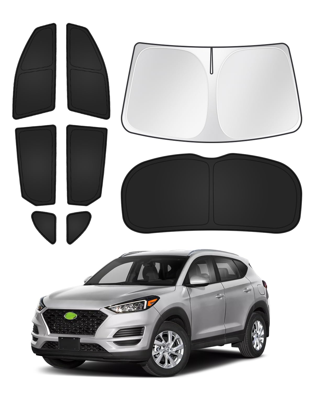 Sunshades for Hyundai Tucson 2016-2021 Accessories Windshield Sun Shade Side Rear Window Shade Cover Sun Visor Shield Privacy Protection Keep Vehicle Cool Black 8PCS