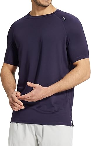 BALEAF Camisetas de correr para hombre, manga corta, secado rápido, protección solar, UPF 50+, absorben la humedad