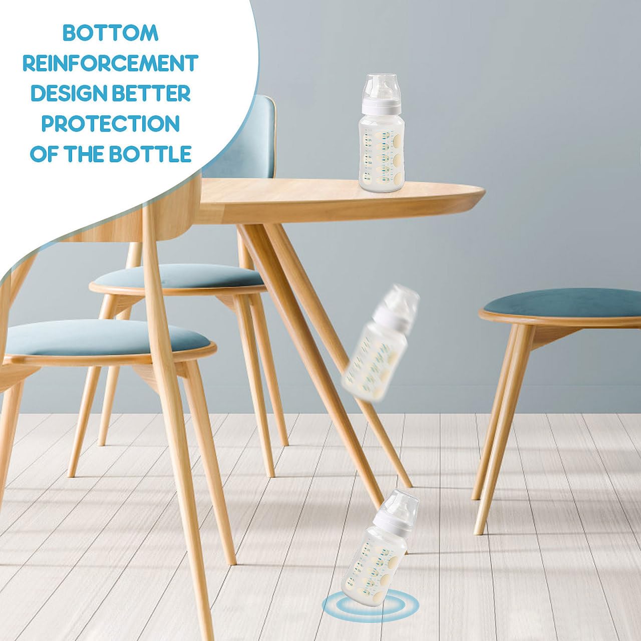 Abaodam 4pcs Nursery Bottle Cover Silicone Bottle Case - Silicone Sleeve for Glass Bottle - Feeding Bottle Sleeves Feeding Bottle Cover White Protection Cap Glass Sleeves Protector Glass