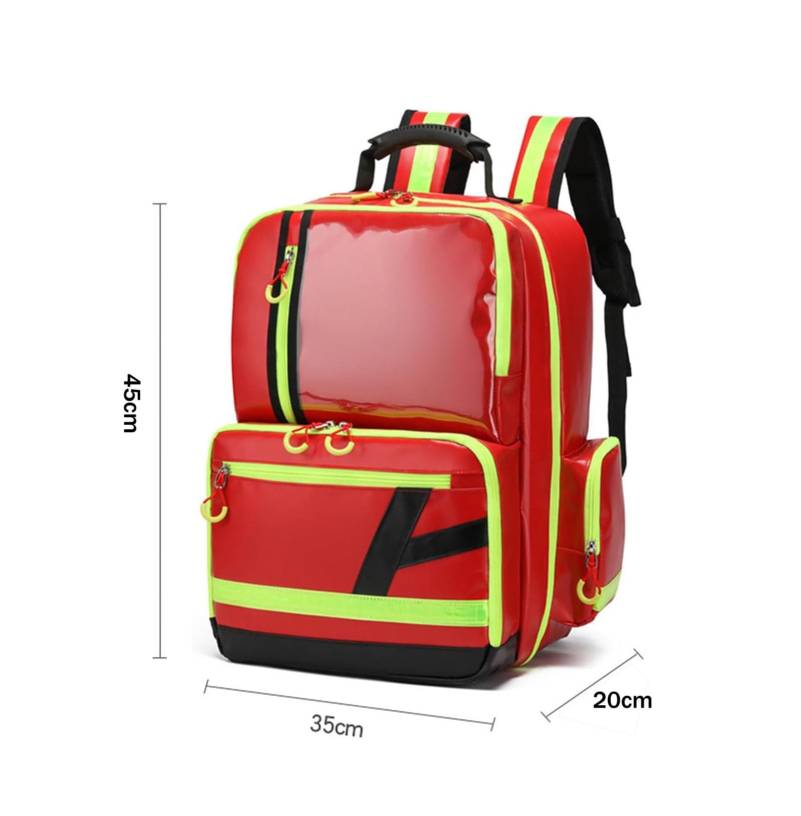 Sac à dos professionnel de premiers secours vide, sac à dos de premiers secours pour ambulanciers et fournitures d'urgence, idéal pour la voiture, la maison, le camping et la randonnée(45*35*20cm)