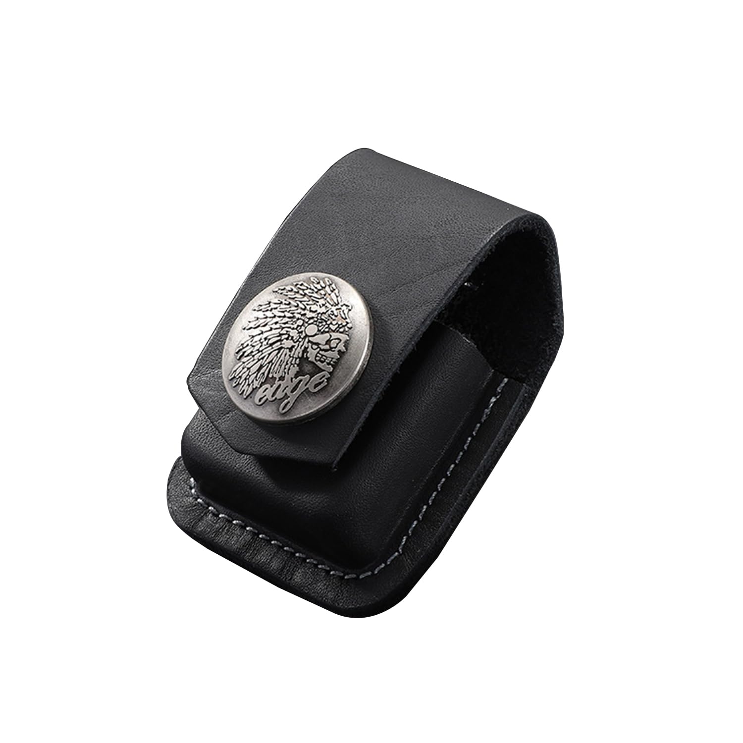 Fliptop Leather Lighter Pouch Case Holder,Kerosene Windproof Lighter Belt Case,Handmade Cowhide Lighter Holder with Pocket Belt Loop,Fits Standard