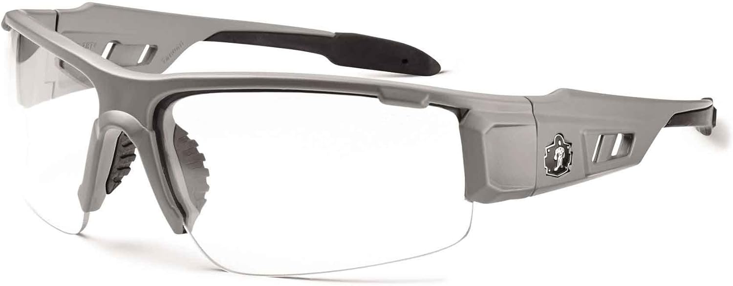 Ergodyne Skullerz Dagr Safety Glasses - Matte Gray Frame, Clear Lens