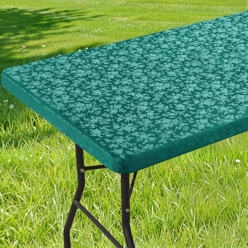 Image of Smiry Heavy Duty Vinyl Fitted Tablecloths for 6 Foot Rectangle Tables