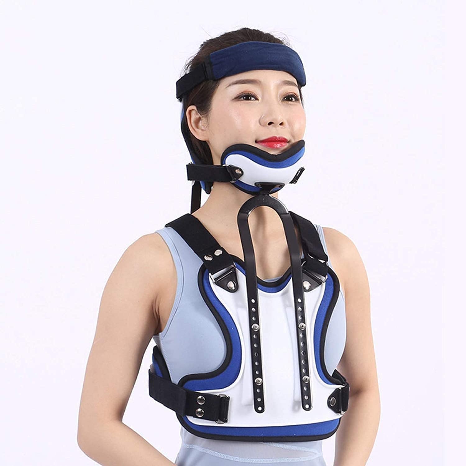 Nackenbandage Neck Brace Collar Cervical Neck Traction Device|Einstellbarer Rückenglätter und Schmerzlinderung von Nacken, Rücken & Zahnspange zur Schmerzlinderung