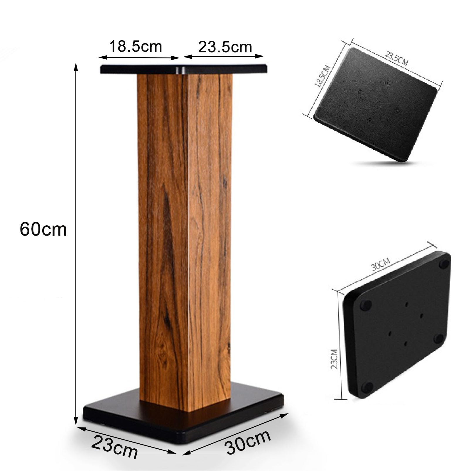 Speaker Stands Universal Floor Speaker Stands, Floor Stand Mount Heavy Duty Surround Sound Speaker Stands, Wood Grain Speaker Stands with Sand Filling Tuning Function, for Home Theater Cinema