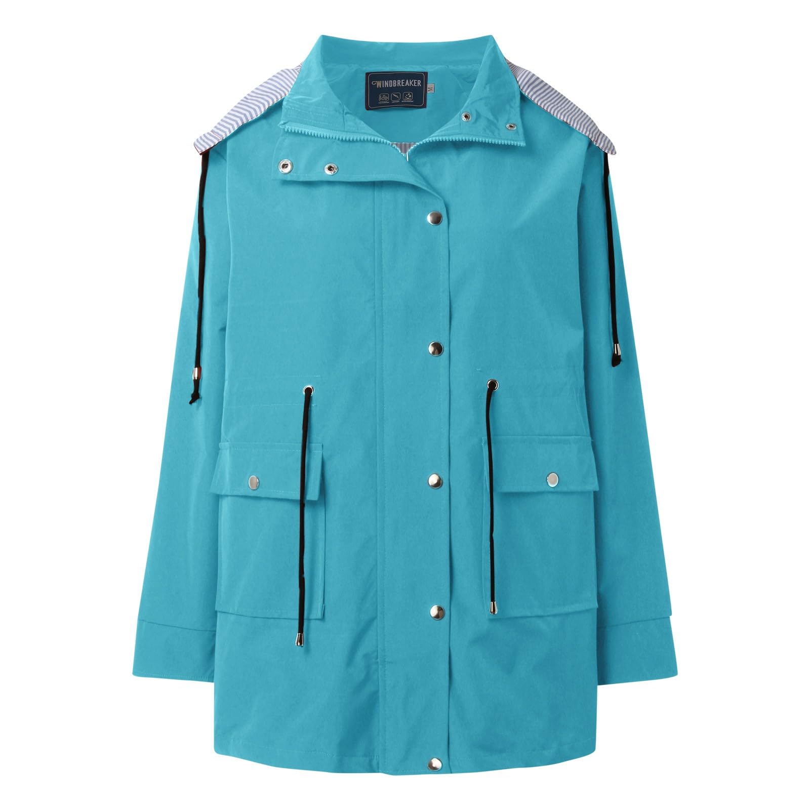 Generisch Chubasquero para mujer, resistente al agua, cortavientos, chaqueta deportiva, chaqueta cortavientos, chaqueta de tiempo libre, chaqueta para correr, chubasquero, chaqueta ligera de